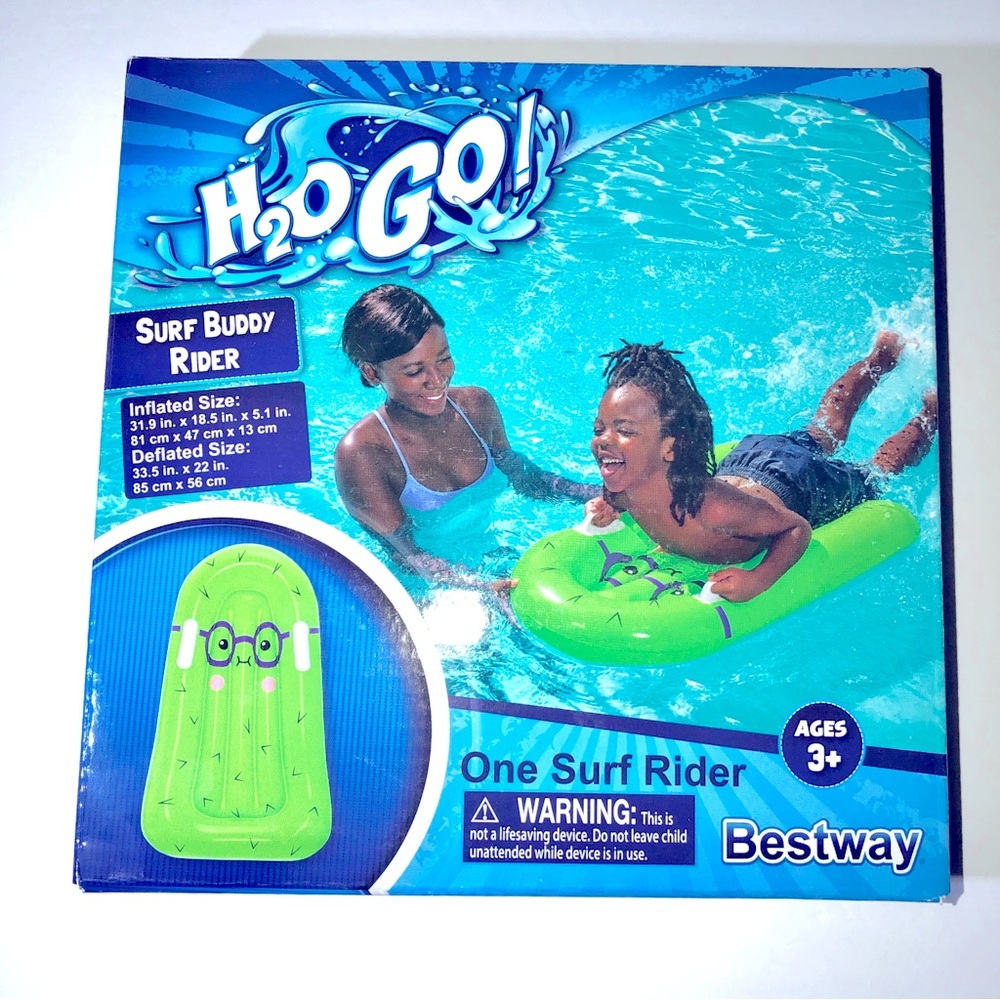 2/$16 NEW H2O GO Surf Buddy Rider Float Green 31.9” x 18.5” x 5.1”, Age 3+